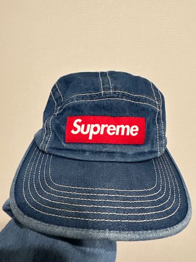 Supreme Washed Chino Twill Camp Cap "Denim"(21SS)