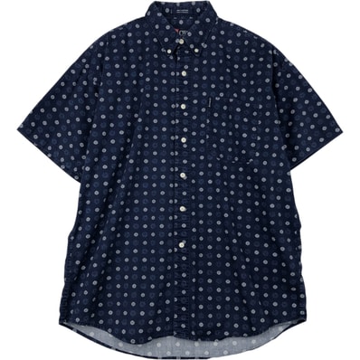 古着 ラルフローレン Ralph Lauren CHAPS チャップス 総柄 半袖 ボタンダウンシャツ メンズL相当/eaa640947