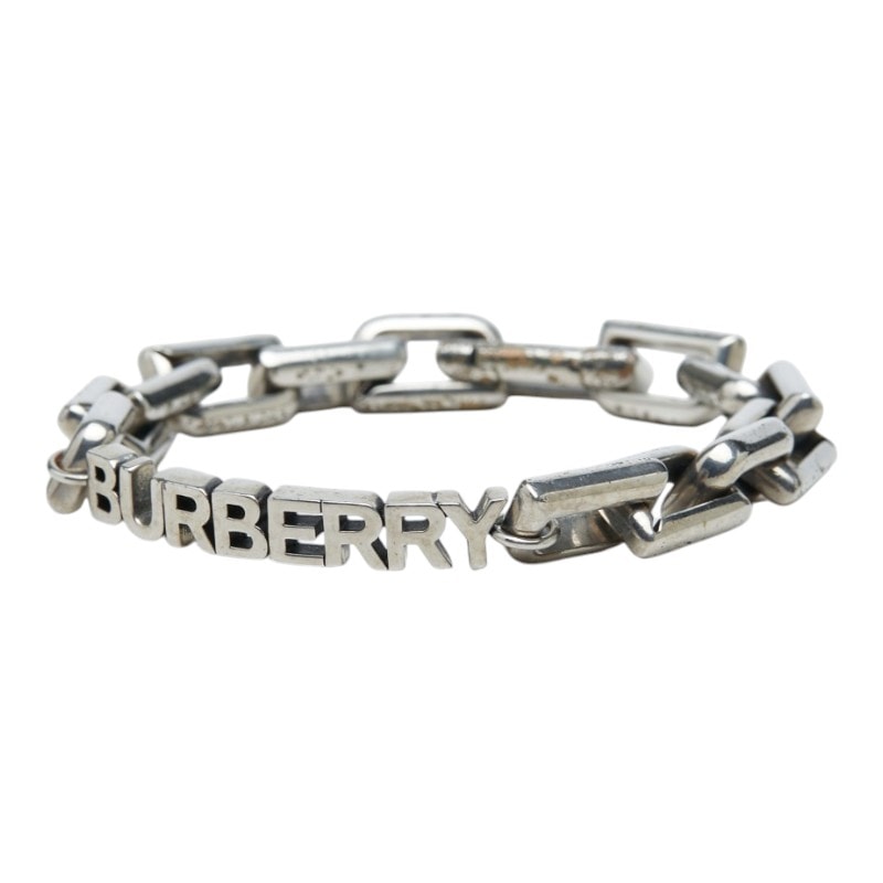 バーバリー ロゴ ブレスレット シルバー メタル レディース BURBERRY 中古