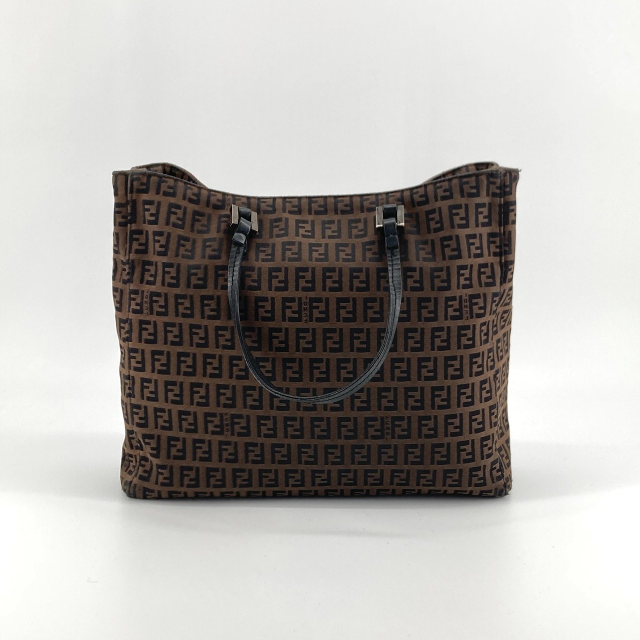 FENDI(フェンディ) ズッキーノ カーフレザー  / ジャガードキャンバス 8BH019 トートバッグ ブラウン