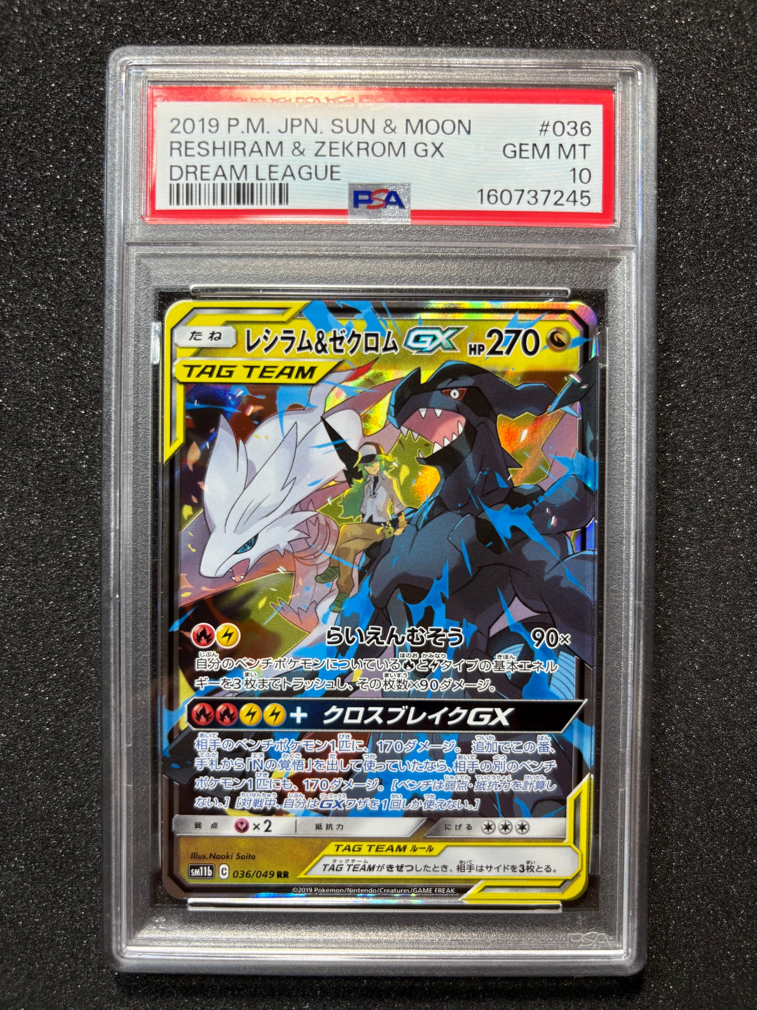 レシラム&ゼクロムGX (N) RR[SM11b 036/049](強化拡張パック「ドリームリーグ」)