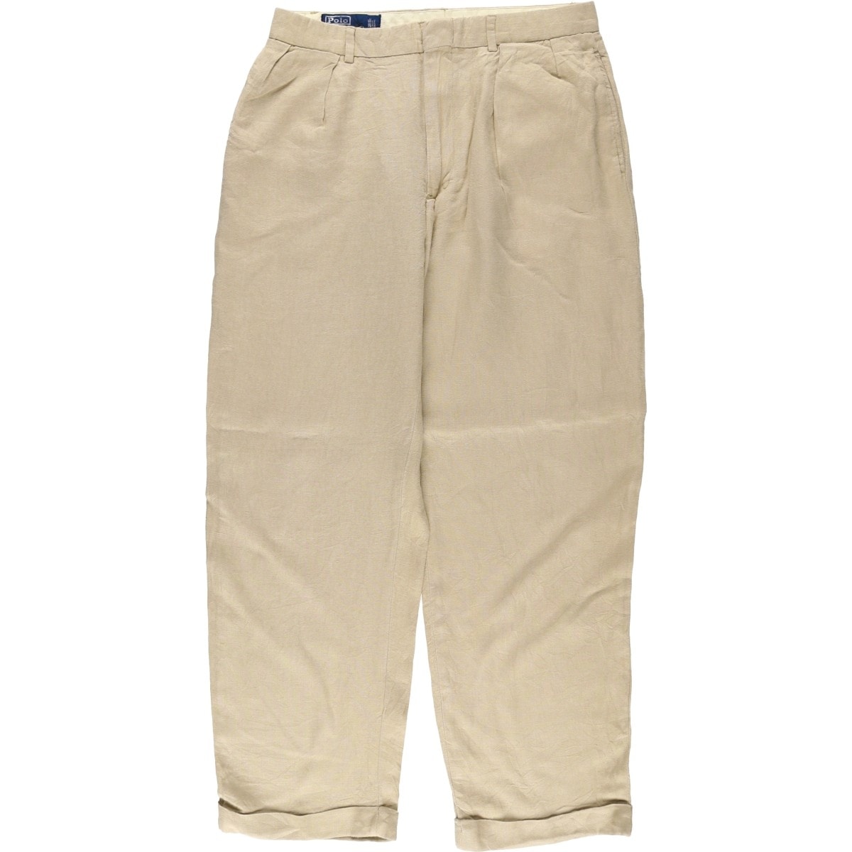 古着 ラルフローレン Ralph Lauren POLO by Ralph Lauren ツータック リネンパンツ スラックス メンズw32相当/eaa613626