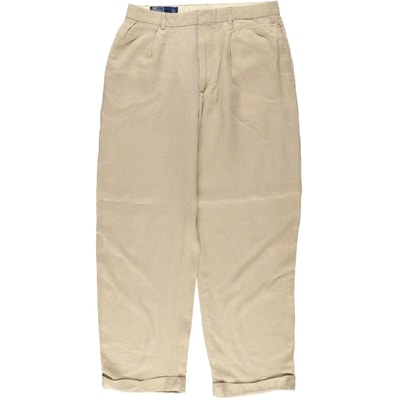 古着 ラルフローレン Ralph Lauren POLO by Ralph Lauren ツータック リネンパンツ スラックス メンズw32相当/eaa613626