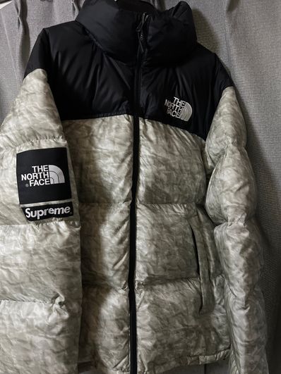 Supreme x The North Face Nuptse Jacket "White Paper Print"