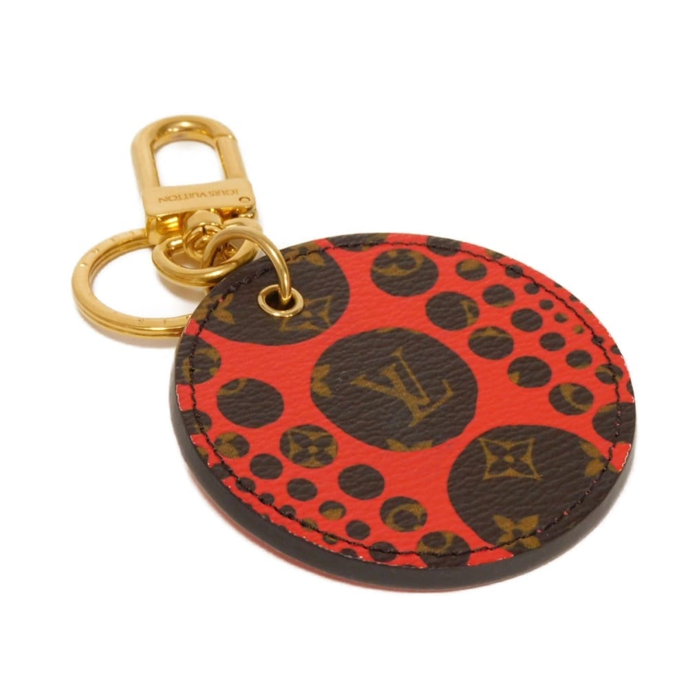 LOUIS VUITTON ルイ・ヴィトン ポルト クレ モノグラム パンプキン ドット クサマヤヨイ 草間彌生 ブラウン レッド ゴールド LVロゴ フラワー ルージュ キーホルダー M66738