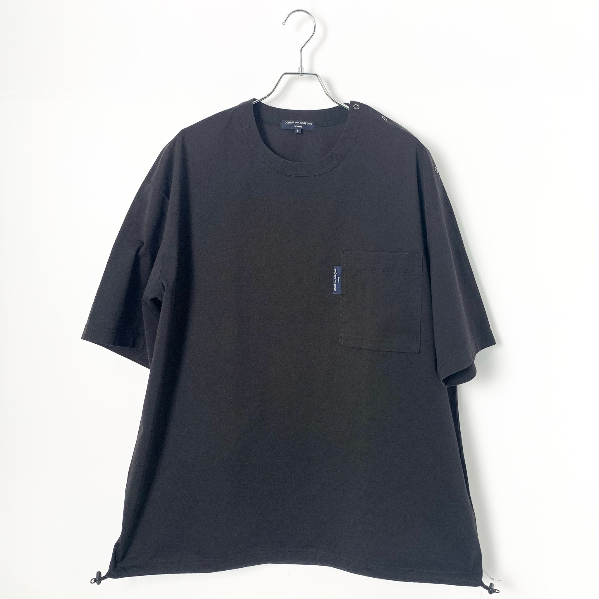 COMME des GARCONS HOMME Polyester High Gauge Jersey S/S T-Shirt "Black"