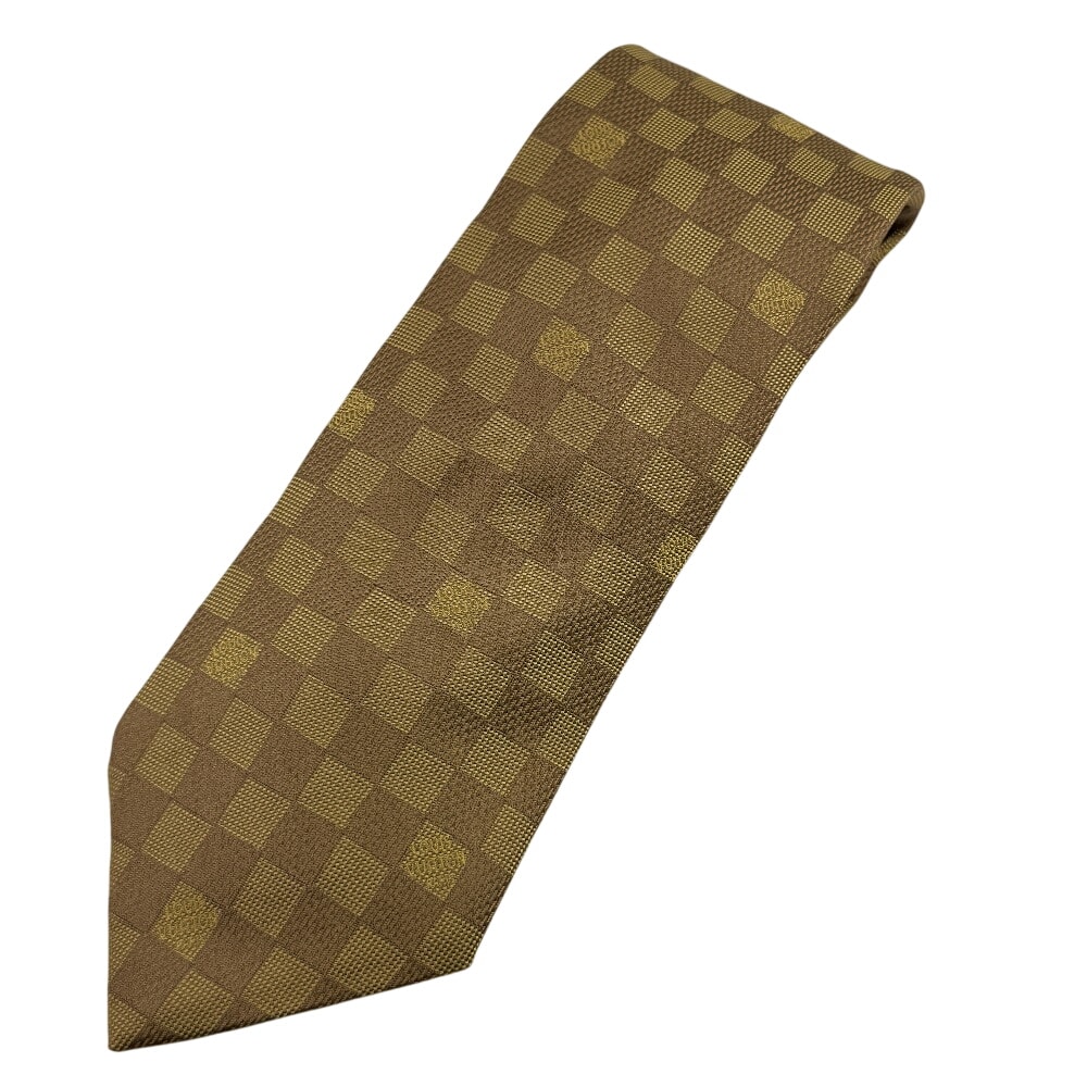 ルイヴィトン LOUIS VUITTON ネクタイ ダミエ クラヴァット 通勤 ビジネス フォーマル ゴールド