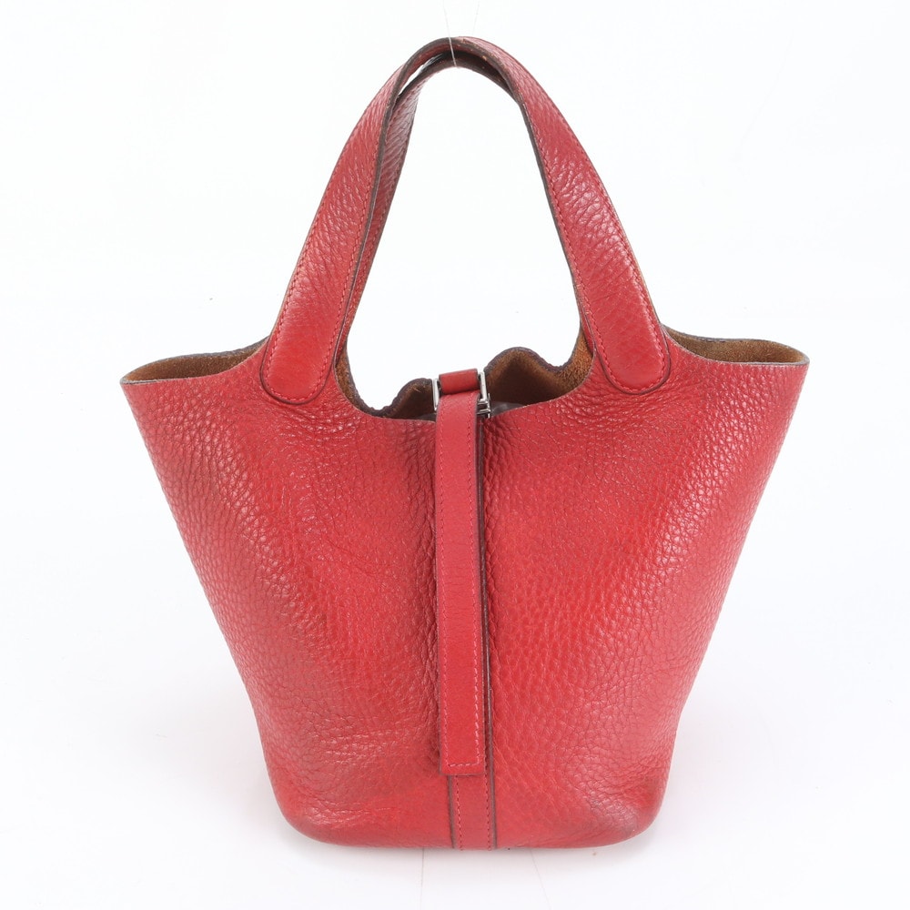 ■美品 エルメスピコタン □M 刻印 PM レッドハンドバッグ レザー