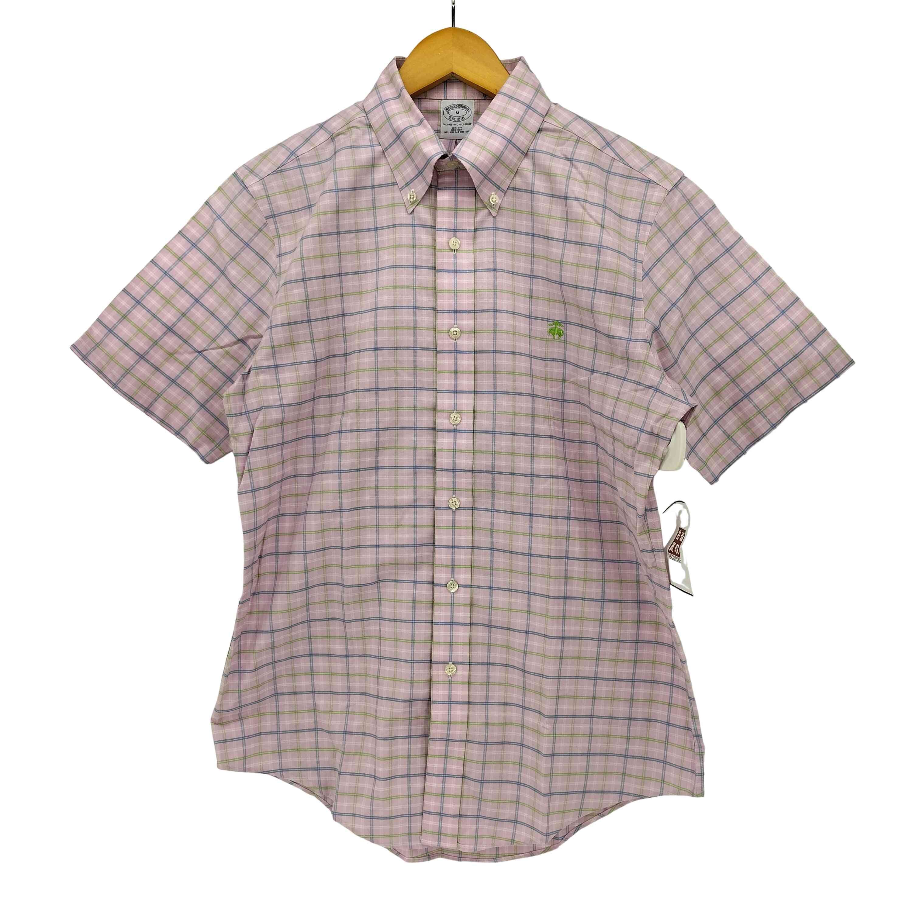 チェック柄 半袖ボタンダウンシャツ【1138525094484】