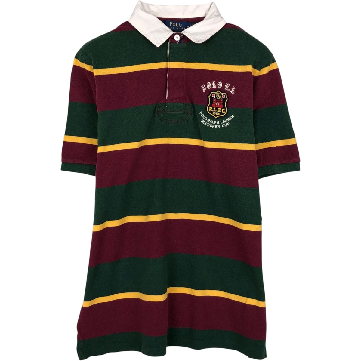 古着 ラルフローレン Ralph Lauren POLO RALPH LAUREN CLASSIC FIT ビッグポニー マルチボーダー 半袖 ボーダー ポロシャツ メンズM相当/eaa653654