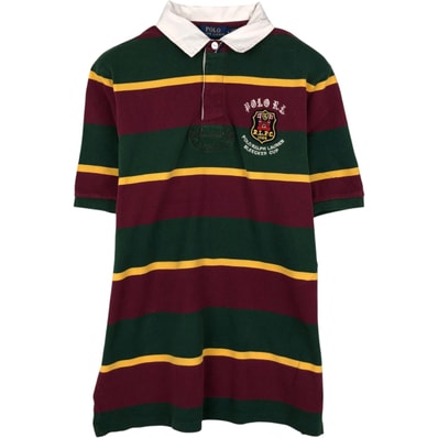 古着 ラルフローレン Ralph Lauren POLO RALPH LAUREN CLASSIC FIT ビッグポニー マルチボーダー 半袖 ボーダー ポロシャツ メンズM相当/eaa653654
