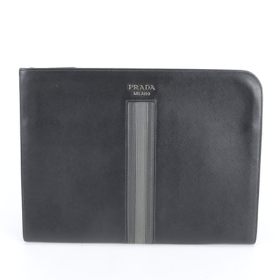 ■極美品 プラダ サフィアーノセカンドバッグ レザー