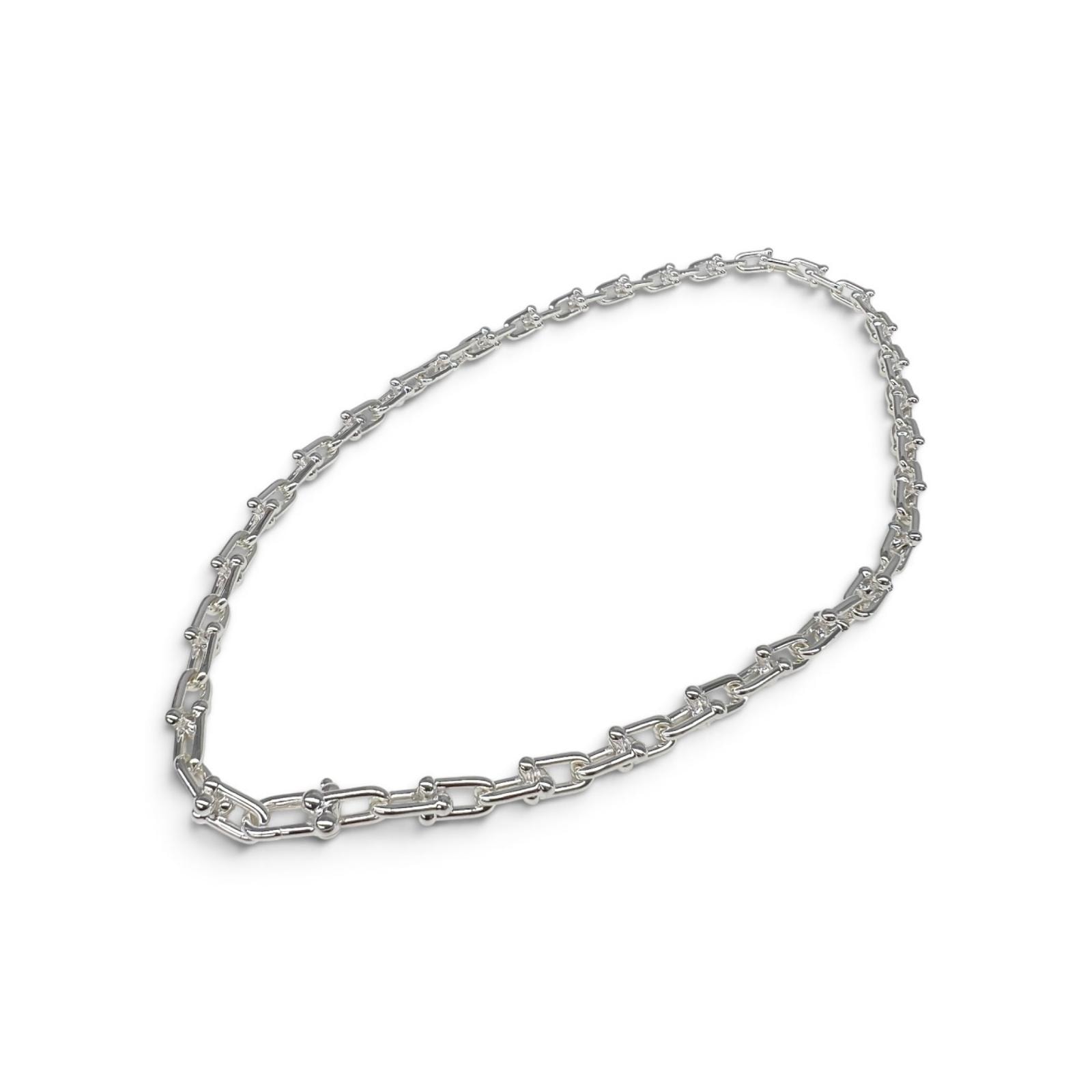 TIFFANY 極美品 ティファニー ハードウェア スモール リンク ネックレス ペンダント シルバー SV925 チョーカー Aランク 中古 鑑定済 ティファニーアクセ