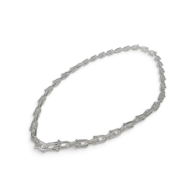 TIFFANY 極美品 ティファニー ハードウェア スモール リンク ネックレス ペンダント シルバー SV925 チョーカー Aランク 中古 鑑定済 ティファニーアクセ