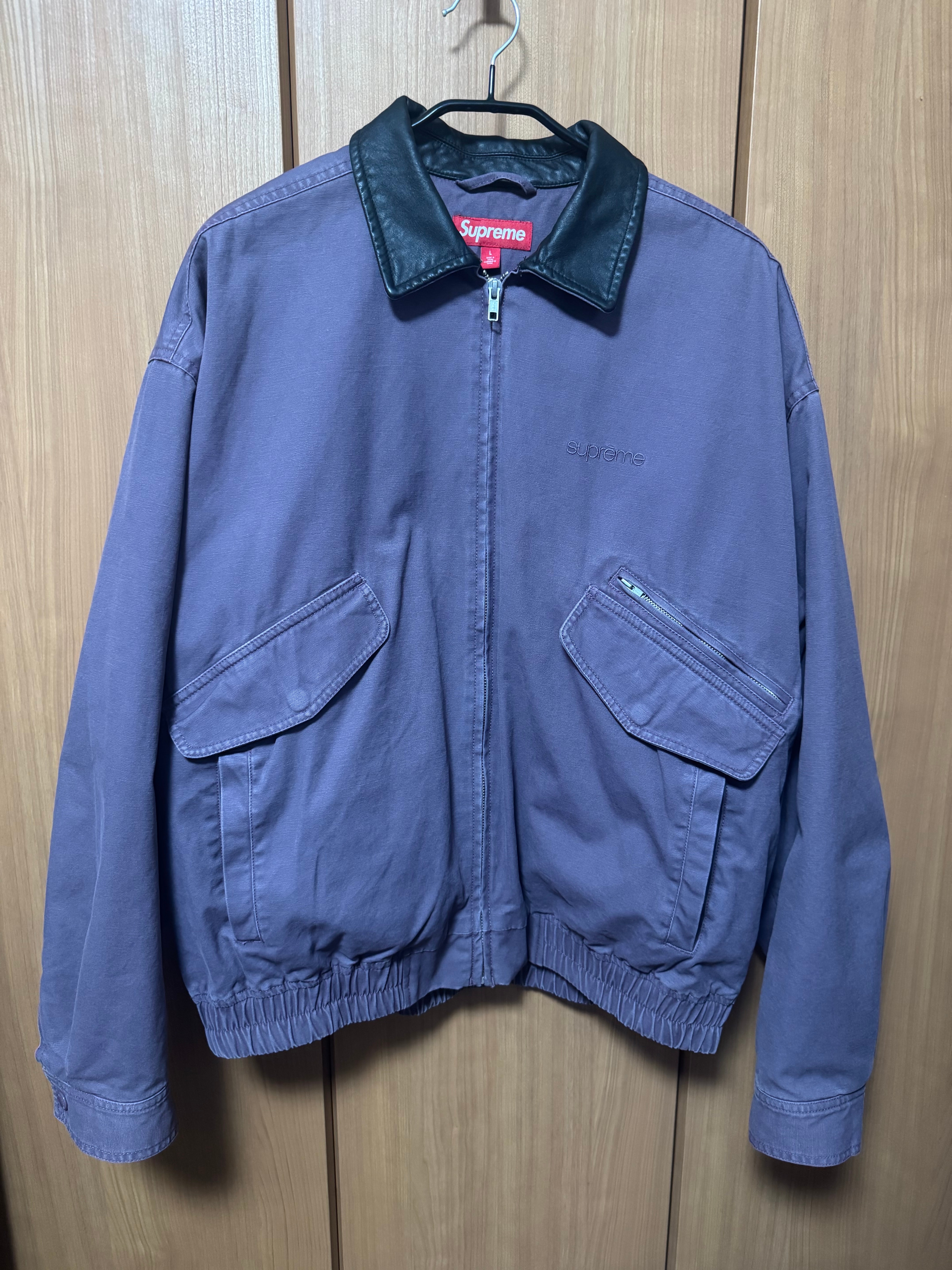 Supreme Leather Collar Utility Jacket "Dusty Purple"