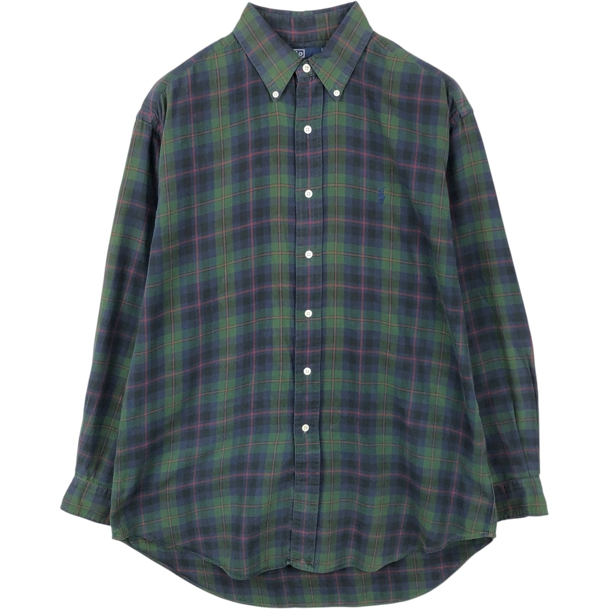 古着 ラルフローレン Ralph Lauren POLO by Ralph Lauren BLAIRE 長袖 ボタンダウンチェックシャツ メンズM相当/eaa649919