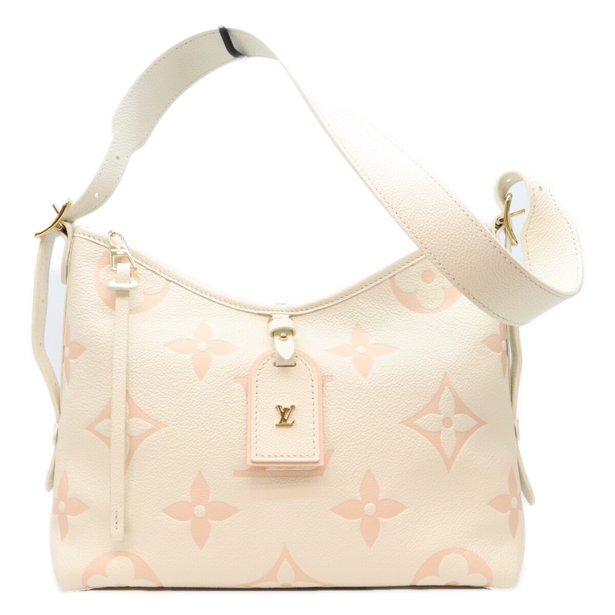 Louis Vuitton CarryAll PM Bicolor Monogram Empreinte Leather "Latte White/Chamallow Pink"