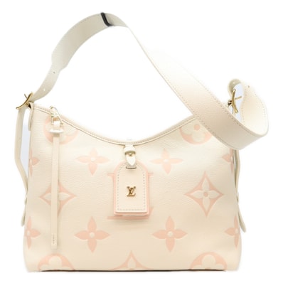 Louis Vuitton CarryAll PM Bicolor Monogram Empreinte Leather "Latte White/Chamallow Pink"