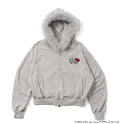 9090 girl×HELLO KITTY 90 Logo Fur Zip Hoodie 新品未使用 Sサイズ