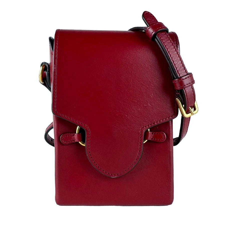 グッチ GUCCI ショルダーバッグ ホースビット レザー レッド レディース 625615【中古】 z10792