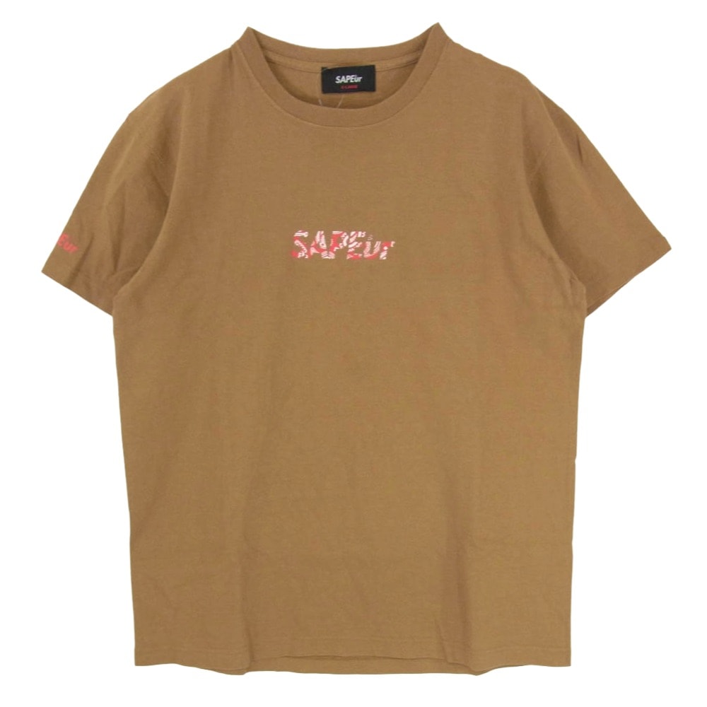 SAPEUR サプール Ｔシャツ ペイズリー柄 デニス ロッドマン グラフィック Tシャツ 半袖カットソー ブラウン系 XL【中古】