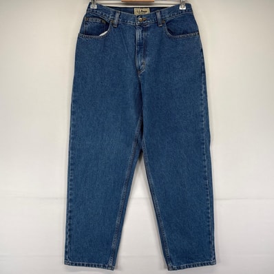 古着 エルエルビーン L.L.Bean デニム パンツ 5ポケット テーパード 12(レディース) ブルー系 レディース