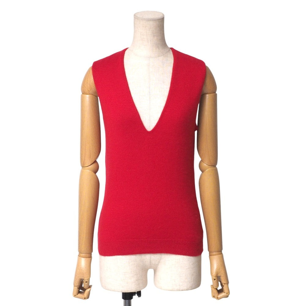 RALPH LAUREN ラルフローレン ベスト サイズS ノースリーブ ニット Vネック 総カシミヤ イタリア製 ブランド古着【中古】20250606/RA5051