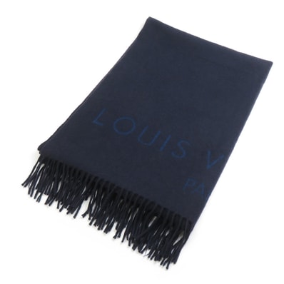 ルイ ヴィトン LOUIS VUITTON ストール ショール カシミヤ ネイビー レディース【中古】 e60419a