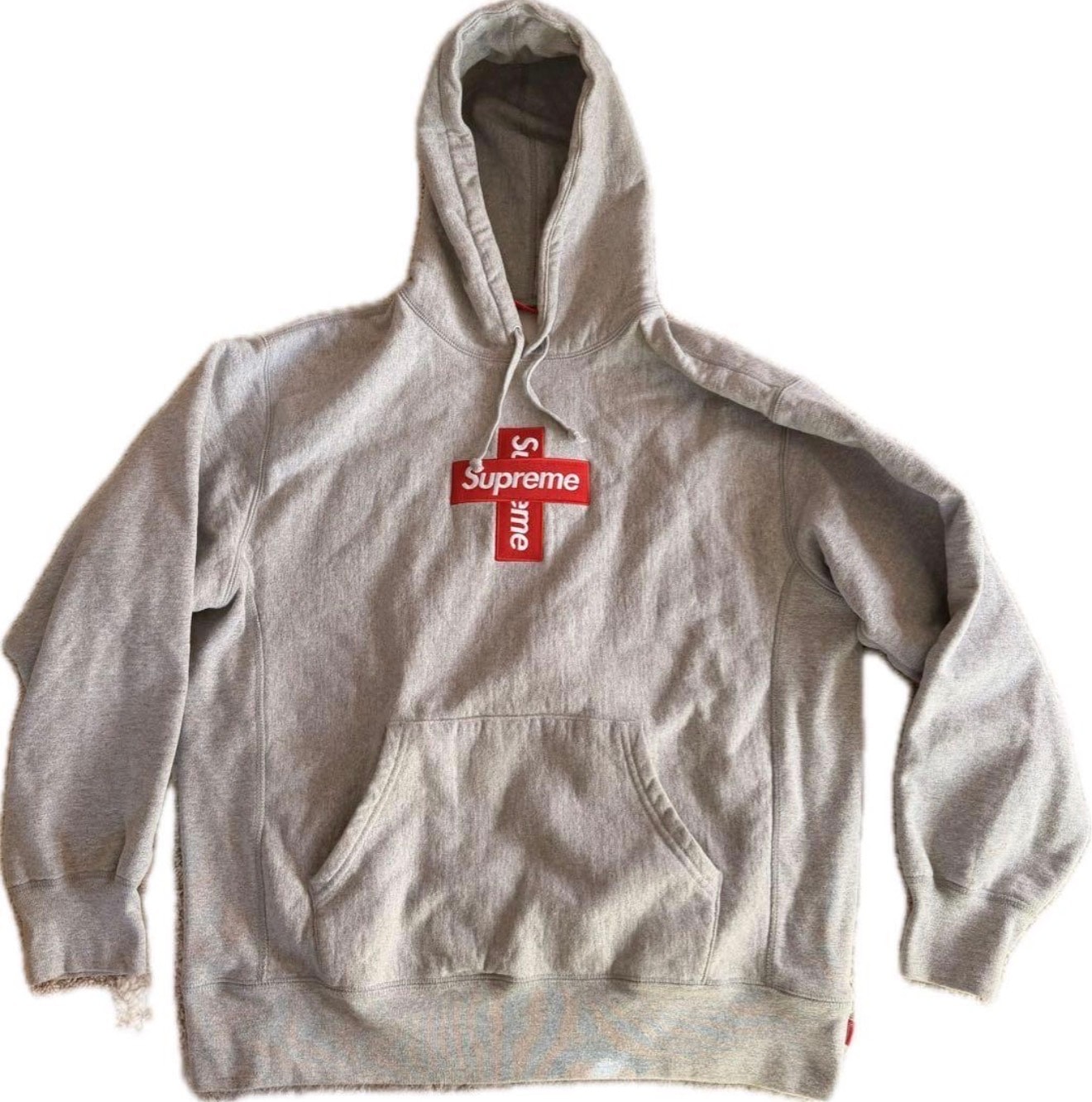 Supreme Cross Box Logo Hooded Sweatshirt "Grey"