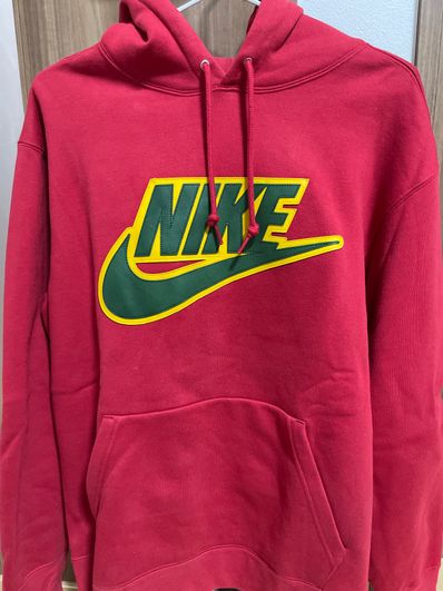 Supreme / Nike® Leather Appliqué Hooded Sweatshirt "Red"
