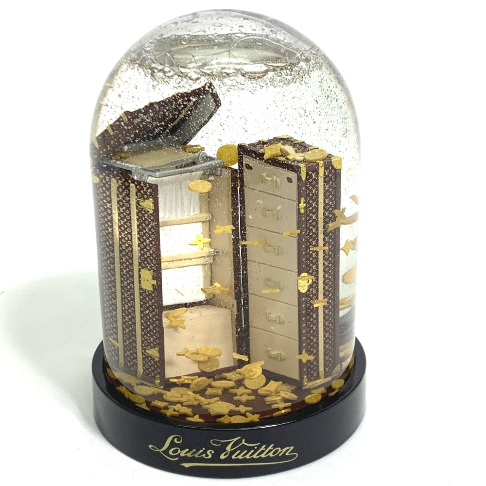 ルイヴィトン LOUIS VUITTON ワードロープトランク 2009年限定 置物 ノベルティ 非売品 インテリア スノードーム 陶器 ブラウン