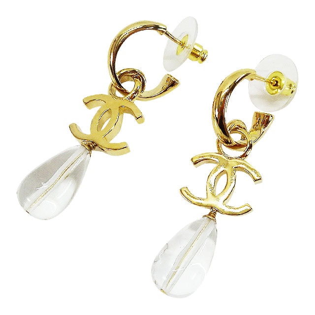 【渋谷並木橋店】CHANEL シャネル ピアス ココマーク フープティアドロップ メタル/レジン ゴールド金具 10528365 新品未使用