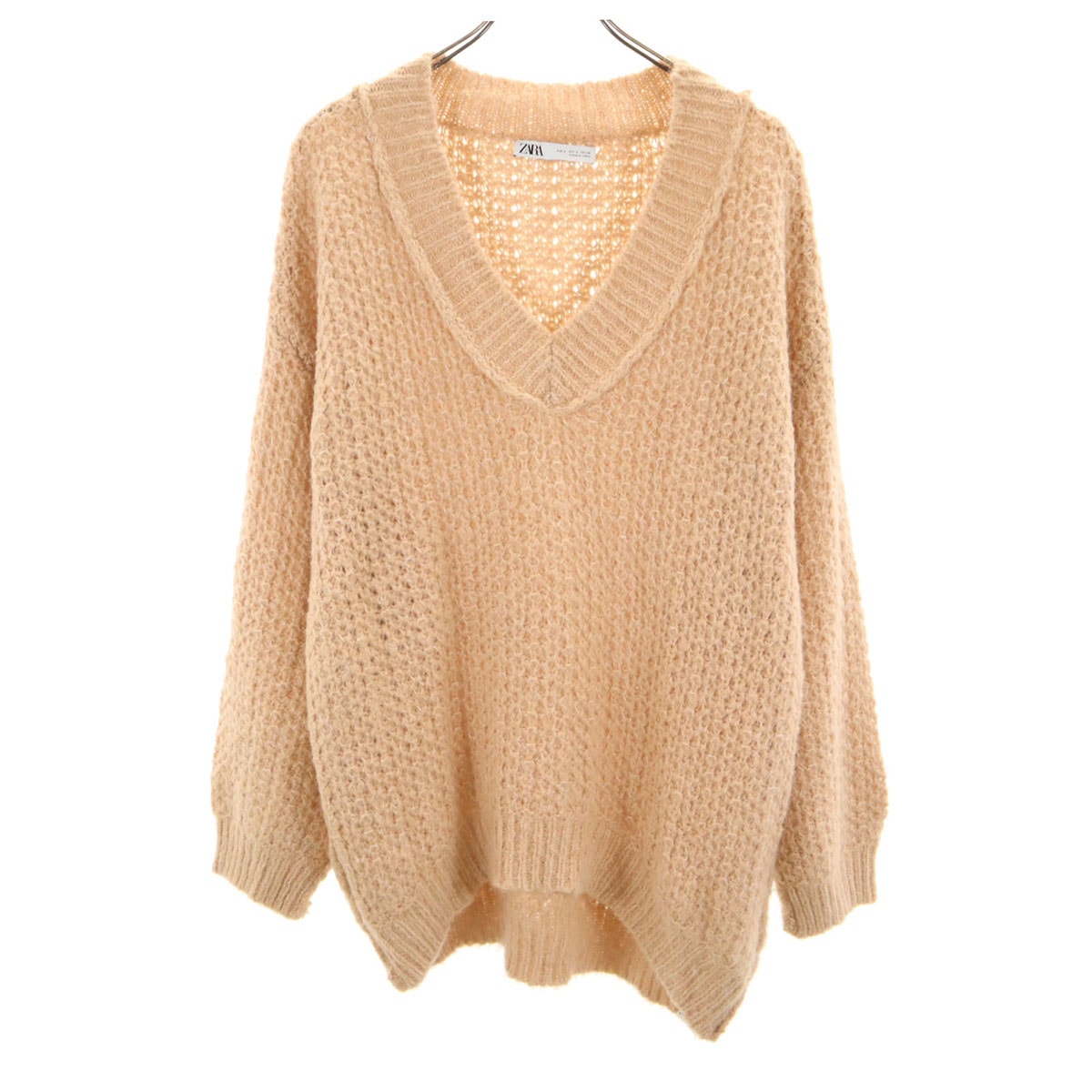 ZARA ザラ 長袖 Vネック セーター S ピンク ニット