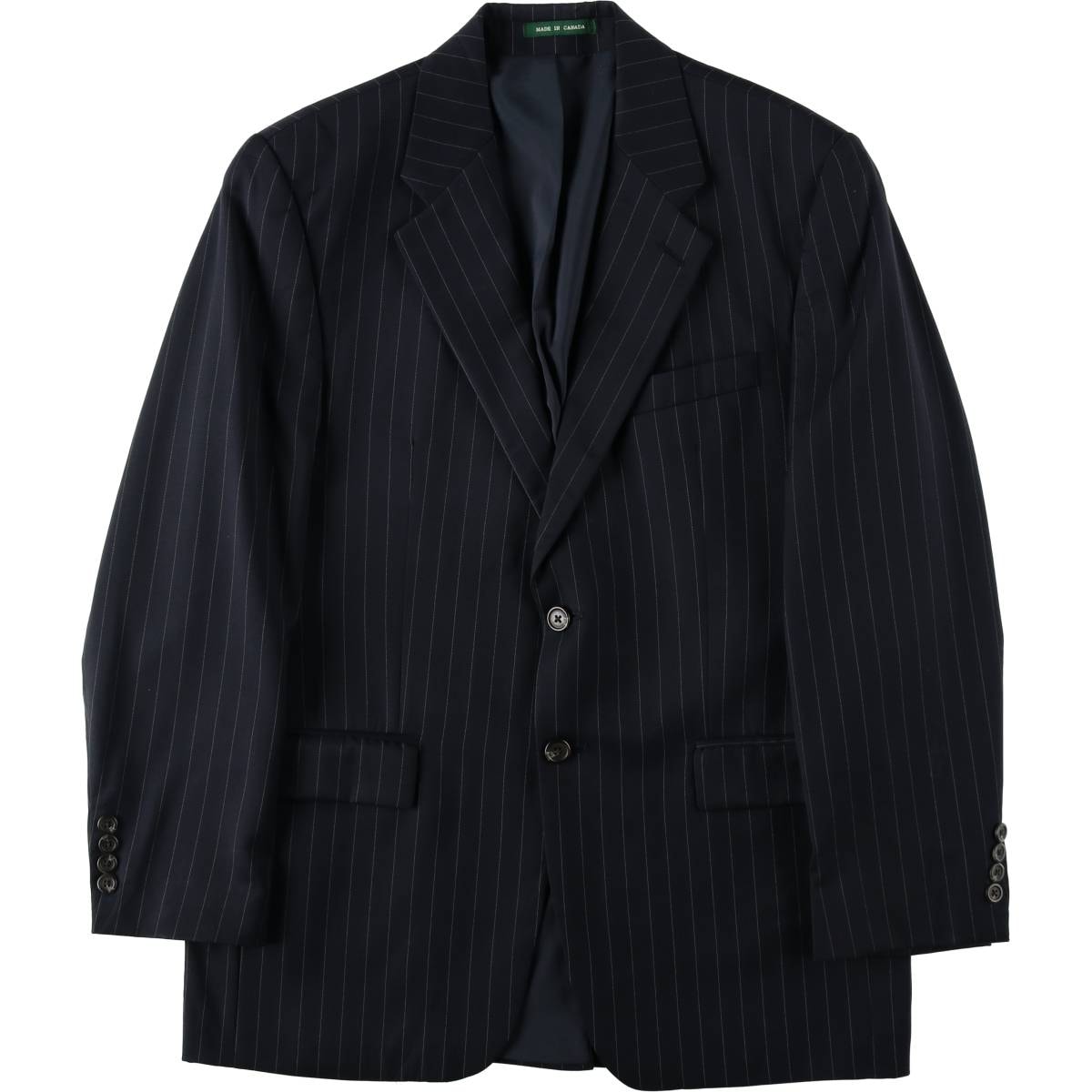 古着 ラルフローレン Ralph Lauren LAUREN ローレン ストライプ柄 ウールテーラードジャケット カナダ製 メンズM相当/eaa634727