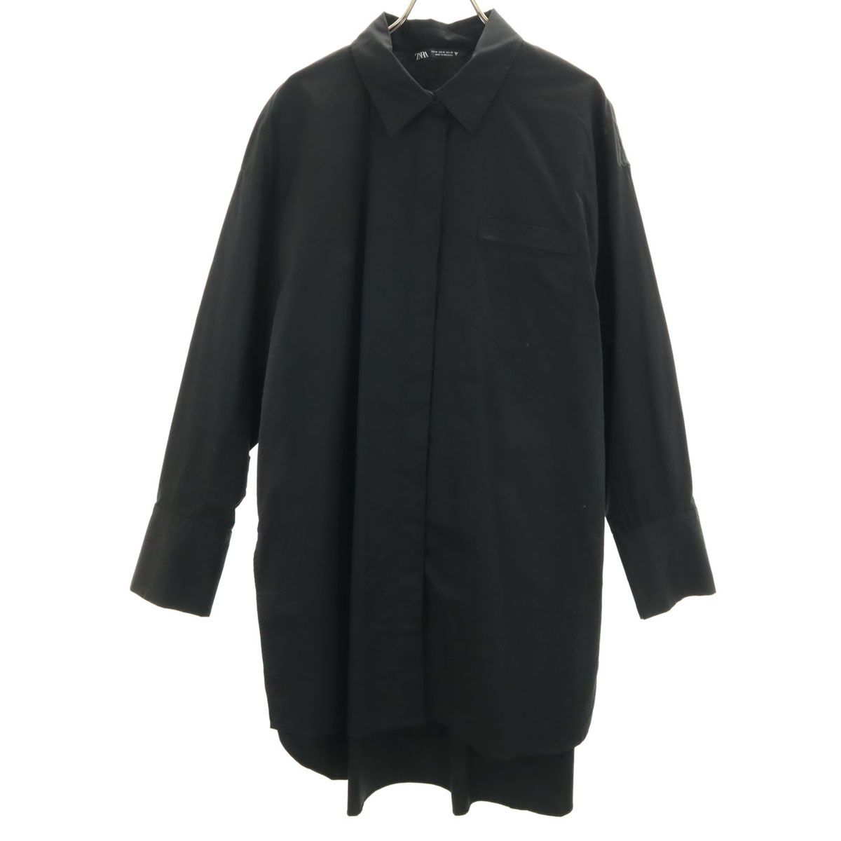 ZARA ザラ 長袖 ロングシャツ M 黒
