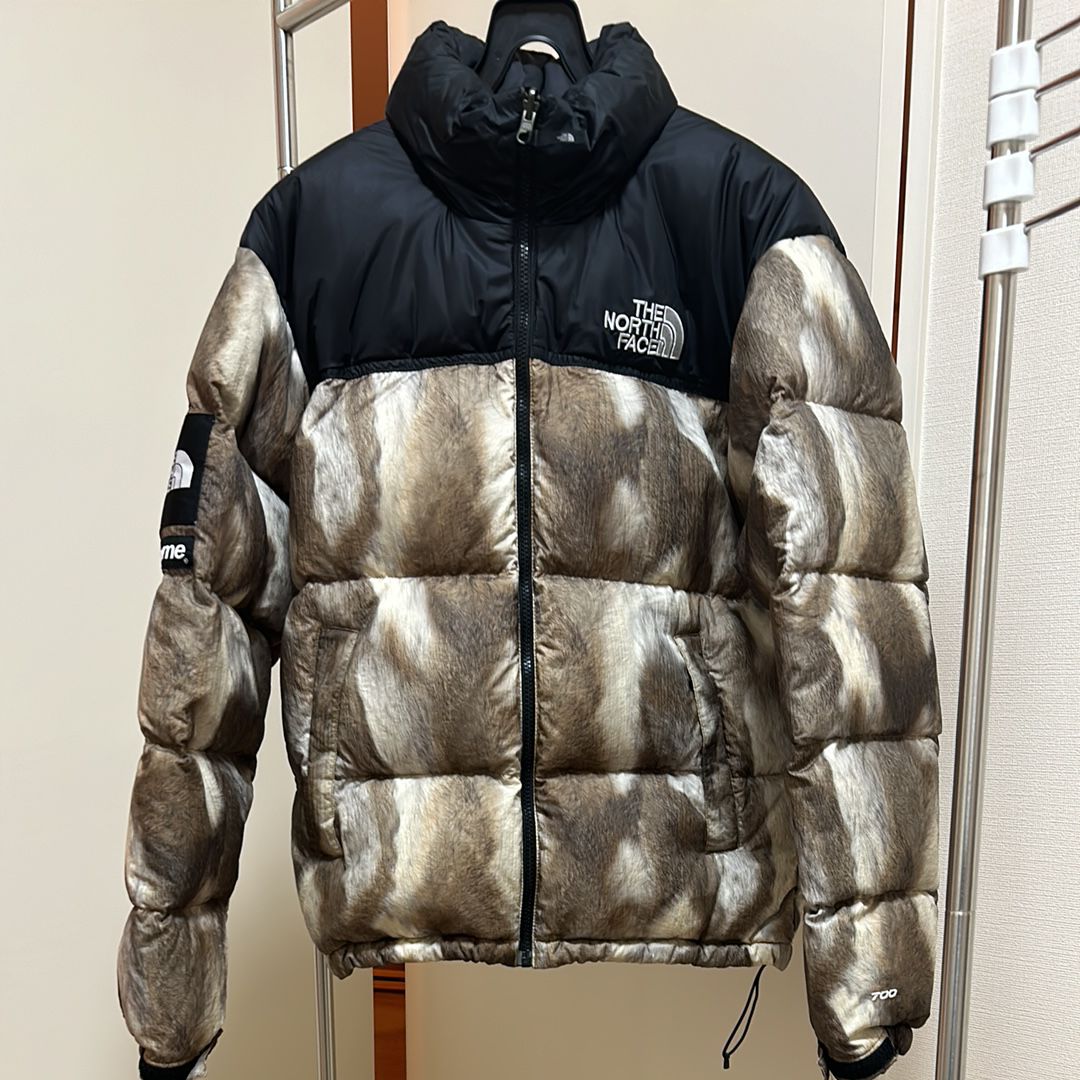 Supreme x The North Face Fur Print Nuptse Jacket "Brown"