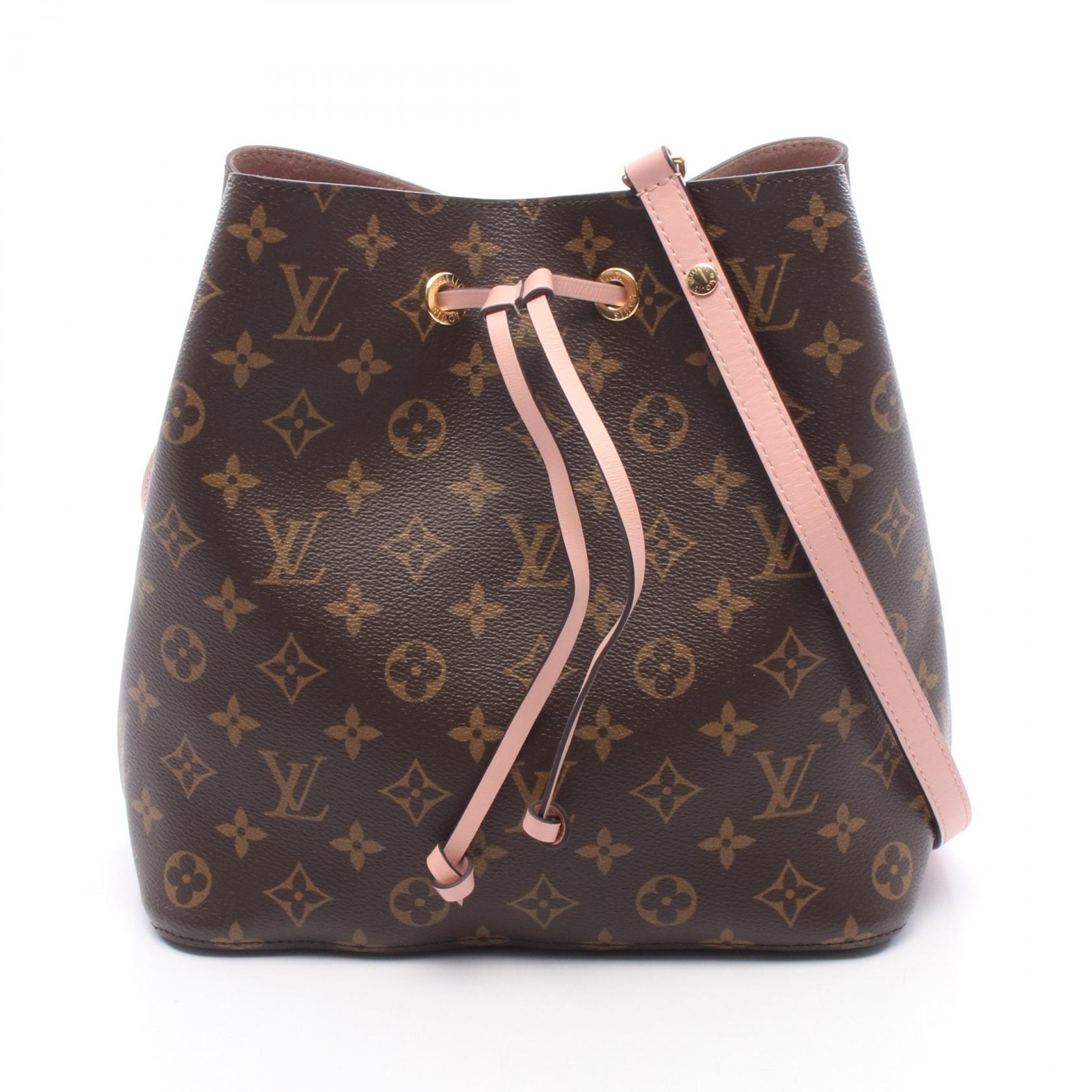 ルイ・ヴィトン LOUIS VUITTON ネオノエ モノグラム ローズプードル ショルダーバッグ バッグ PVCコーティングキャンバス レザー レディース ブラウン系 / ピンク系 M44022 【中古】