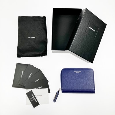 SAINT LAURENT 2つ折り財布 箱・布袋付 414661 ブルー
