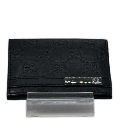 美品 GUCCI グッチ 251727 カードケース グッチシマ 箱付き 496334 ブラック シマレザー ユニセックス