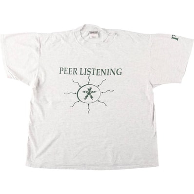 古着 90年代 オニータ ONEITA PEER LISTENING プリントTシャツ USA製 メンズXL相当 ヴィンテージ/eaa661524