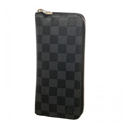 ★最終価格★SALE【6db2198-k】ルイヴィトン 長財布 ダミエ・グラフィット ジッピーウォレットヴェルティカル/旧型 N63095 ブラック シルバー金具【中古】メンズ