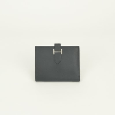エルメス HERMES ベアンコンパクト 財布 二つ折り財布 ミニ財布 ミニウォレット マダム ノワール Noir ブラック Black 黒 シルバー金具