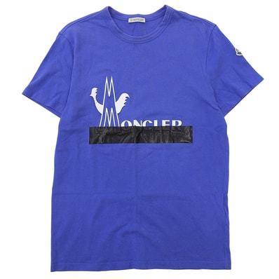 モンクレール ロゴパッチ 半袖 Tシャツ トップス メンズ ブルー S S