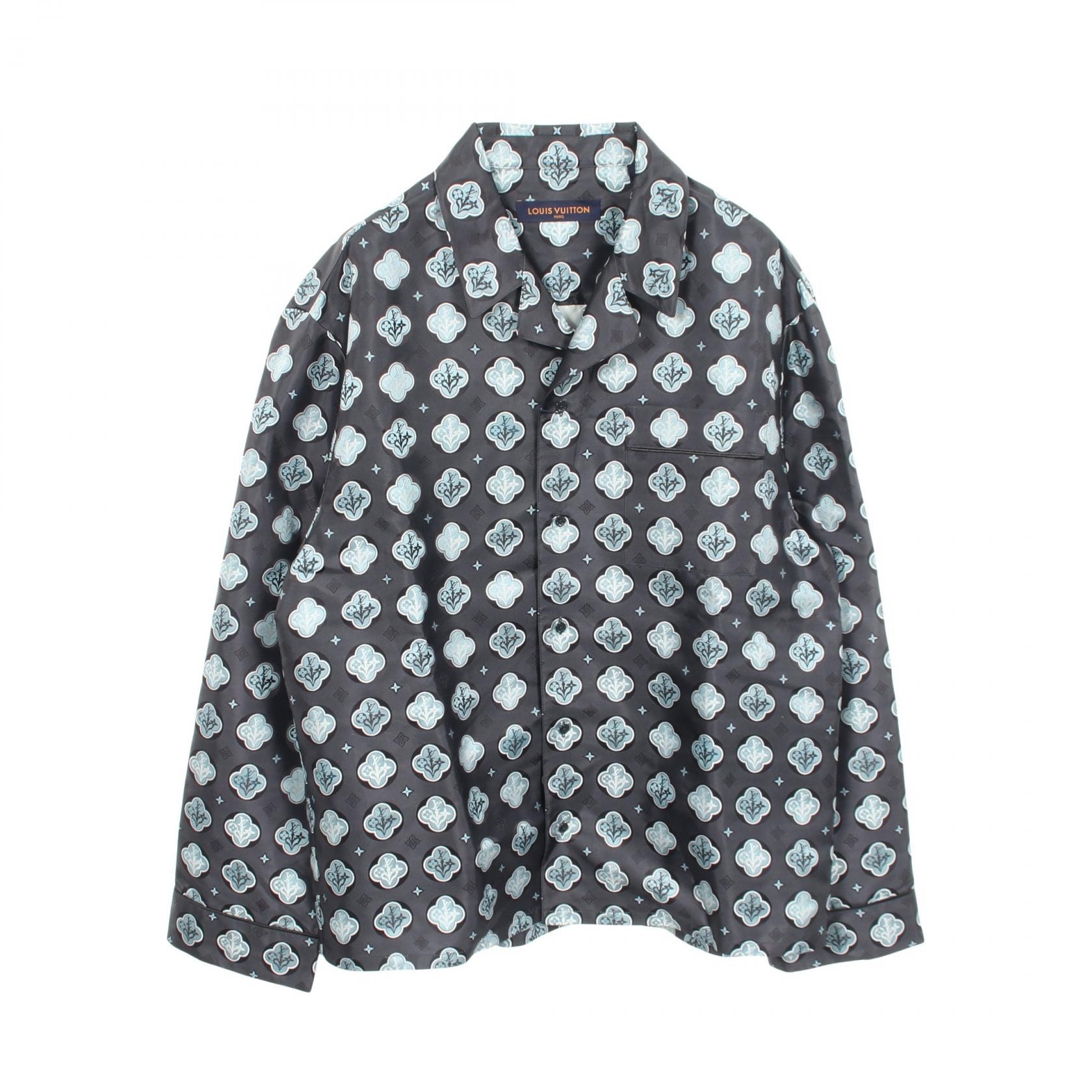 ルイ・ヴィトン LOUIS VUITTON モノグラム ジャガード 長袖 パジャマ 衣料品 トップス シルク メンズ ネイビー系 / ブルー系 / グレー系 RM231F MU0 HOFS3W 【中古】