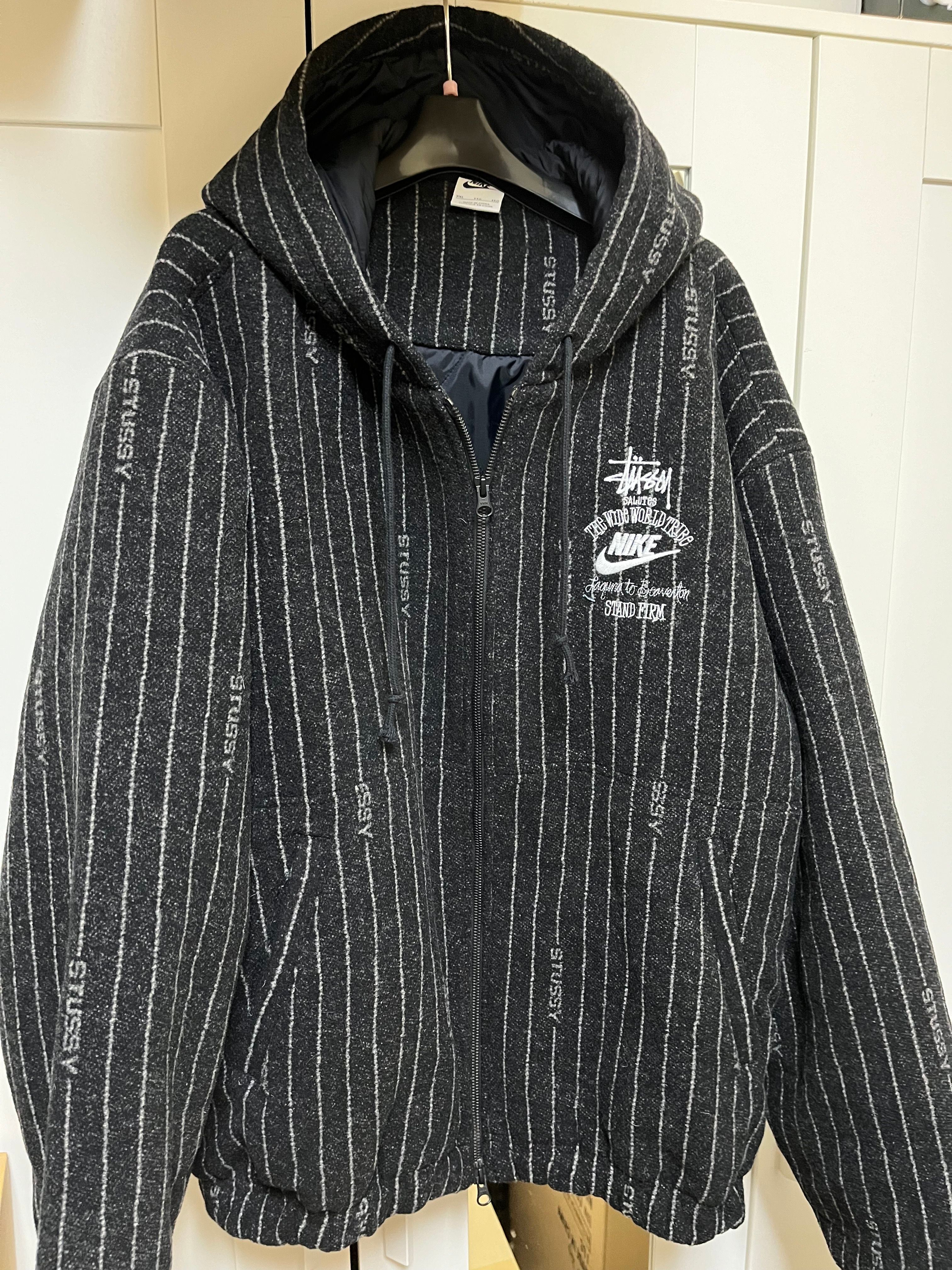 Stussy x Nike Striped Wool Jacket "Black"