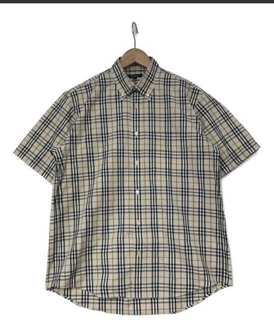 美品! バーバリー ノバチェック 半袖シャツ ボタンダウン