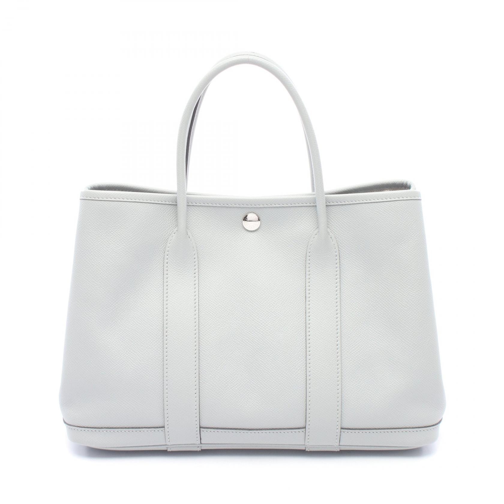 エルメス HERMES ガーデンパーティTPM トートバッグ バッグ レザー カーフ(牛革) ヴォーエプソン ヴォーエプソン ブルーグラシエ A刻印(2017年製造) レディース ブルー系 【中古】