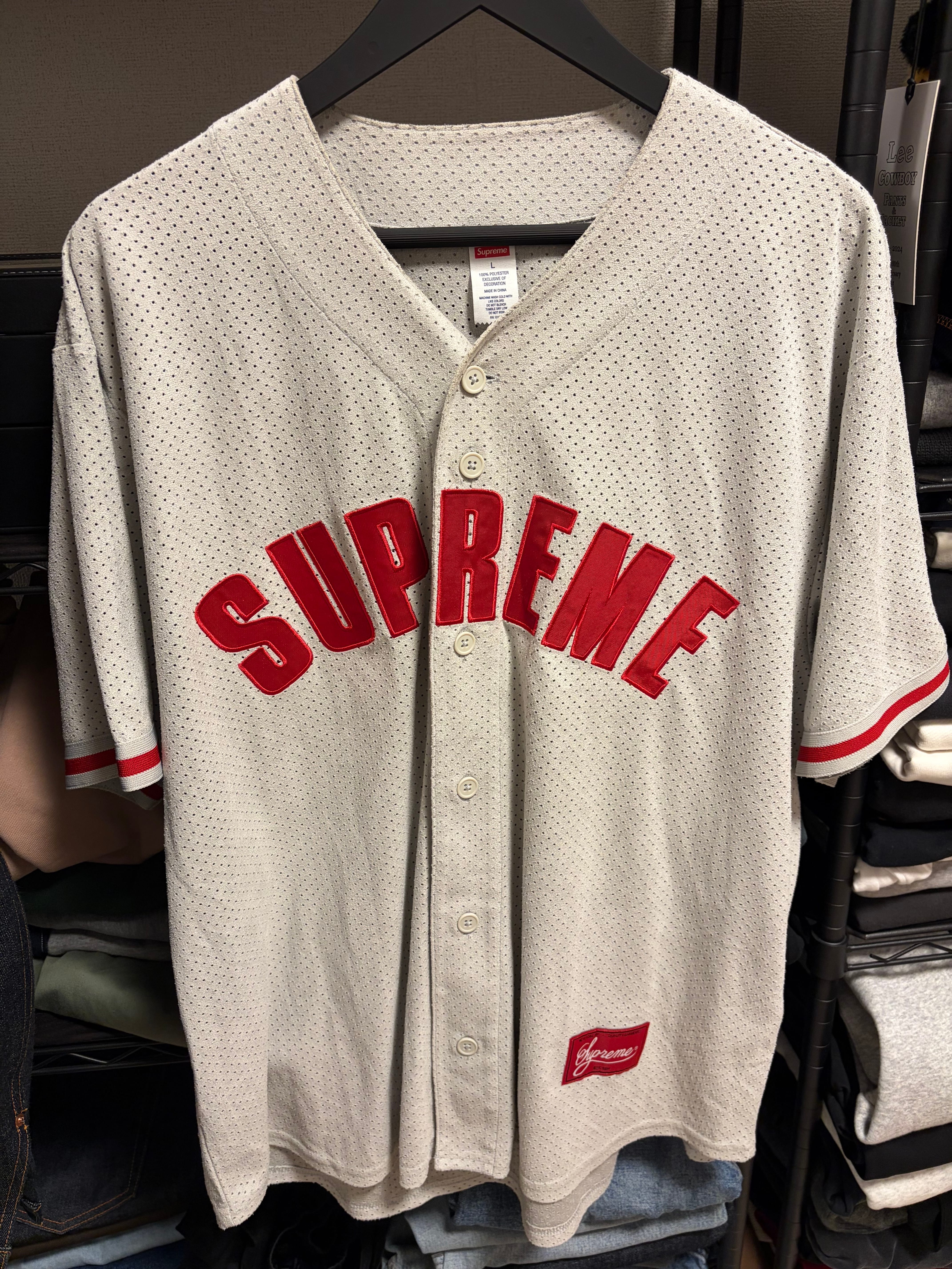 Supreme ウルトラ スエード メッシュ ベースボールシャツ　Mサイズ Supreme Ultrasuede Mesh Baseball Jersey 