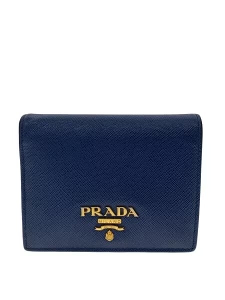 C (やや傷や汚れあり)】プラダ サフィアーノ 二つ折財布 