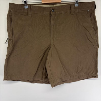 古着 コロンビア Columbia ダック パンツ ハーフパンツ ショート ワンポイントロゴ アウトドア ショーツ w42 L10 ブラウン系 メンズ